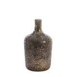 VASE BOTTLE GLASS MOSAIC ANTIQUE BLACK 30